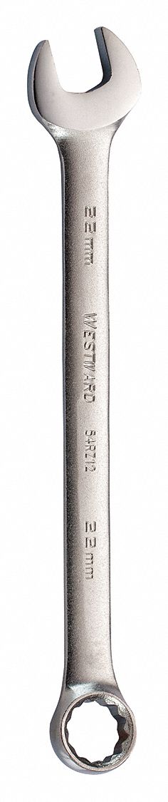 COMBINATION WRENCH, ALLOY STEEL, SATIN, 22 MM HEAD SIZE, 11 1/2 IN OVERALL L, OFFSET