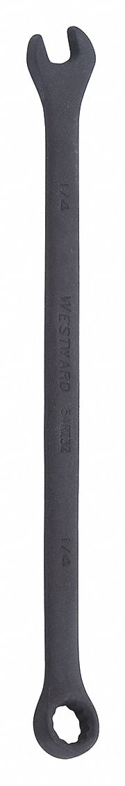 Combination Wrench: Alloy Steel, Black Oxide, 1/4 in Head Size, 4 7/8 in Overall Lg, Offset