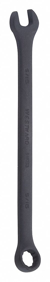 Combination Wrench: Alloy Steel, Black Oxide, 5/16 in Head Size, 5 3/8 in Overall Lg