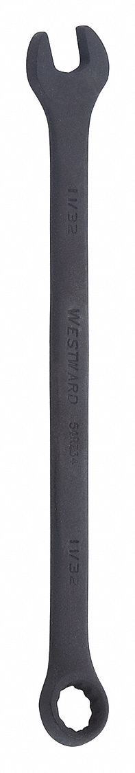 Combination Wrench: Alloy Steel, Black Oxide, 11/32 in Head Size, 5 3/4 in Overall Lg