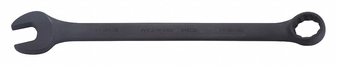 Combination Wrench: Alloy Steel, Black Oxide, 1 3/16 in Head Size, 16 3/8 in Overall Lg