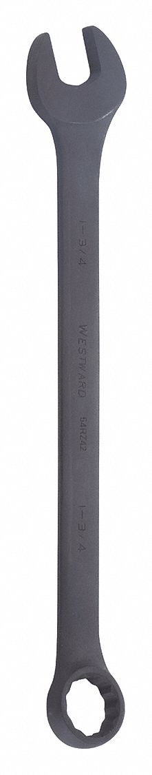 Combination Wrench: Alloy Steel, Black Oxide, 1 3/4 in Head Size, 24 1/8 in Overall Lg