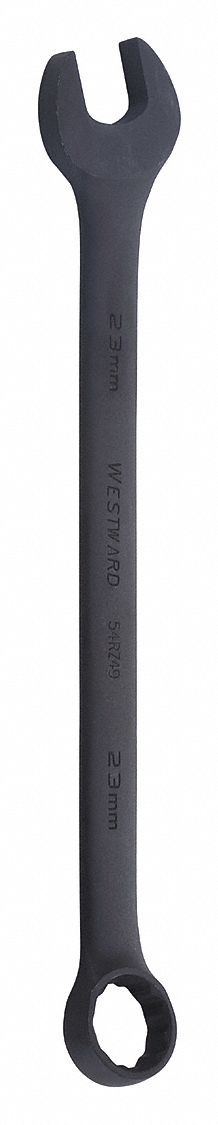 COMBINATION WRENCH, ALLOY STEEL, BLACK OXIDE, 23 MM HEAD SIZE, 11⅞ IN OVERALL L, OFFSET