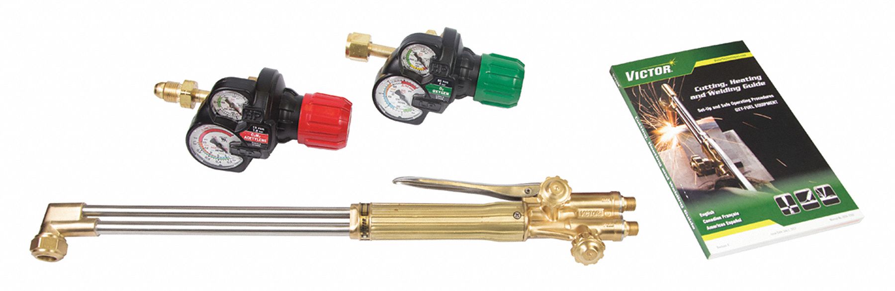WELDING CUTTING OUTFIT, 90-DEGREE, CUTS 8 IN, OXYGEN/ACETYLENE