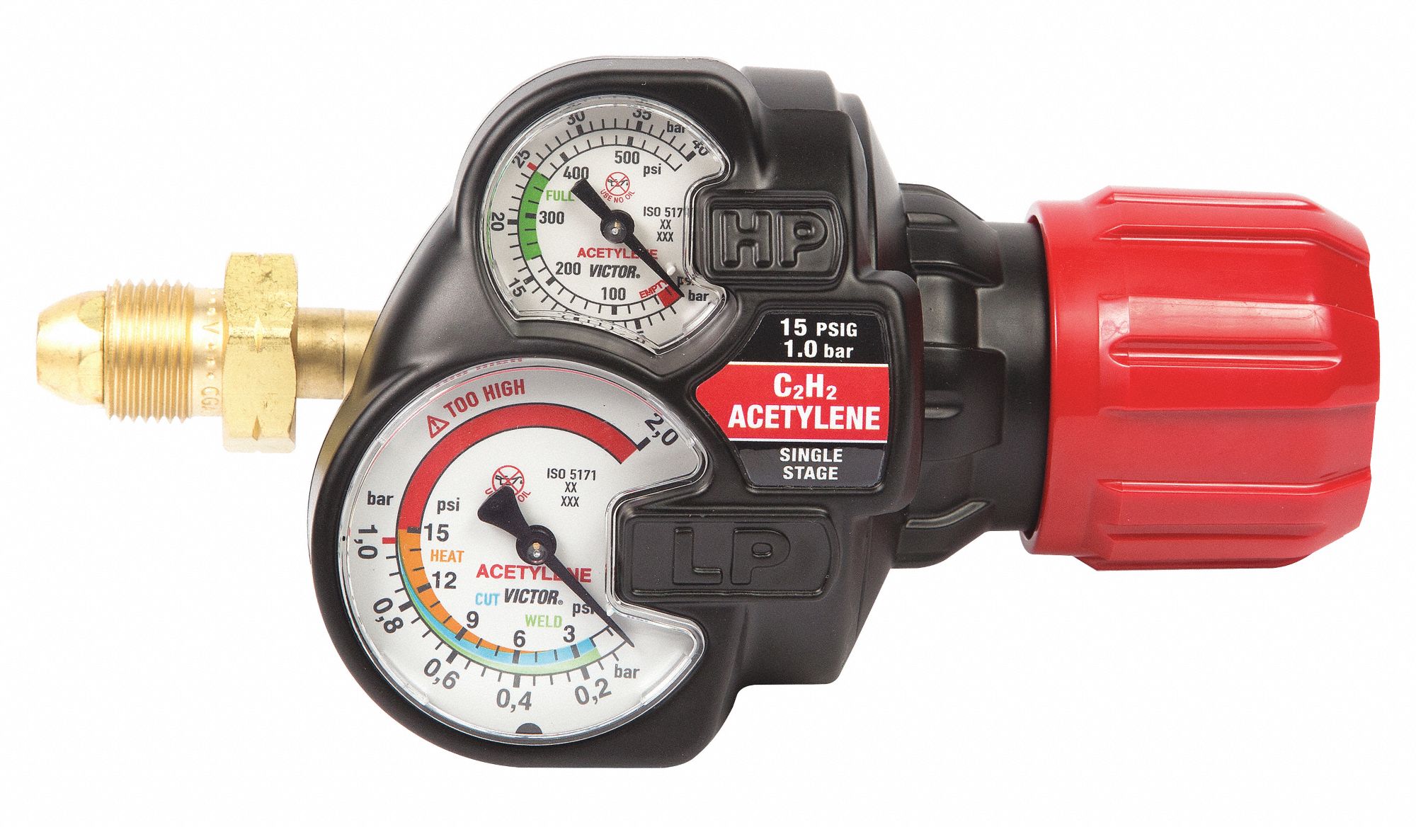 Oxygen & Acetylene Regulator Set – CGA 540 & 510 – Fits Victor Style Torches (Open Box)
