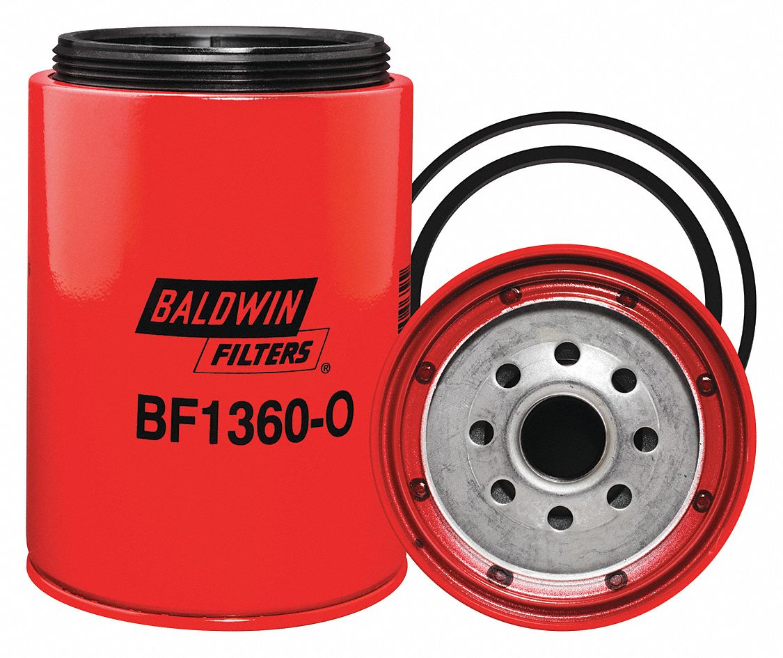 Fuel Filter: Spin-On, 5 11/16 in Overall Lg, 4 5/16 in Outside Dia, Cellulose