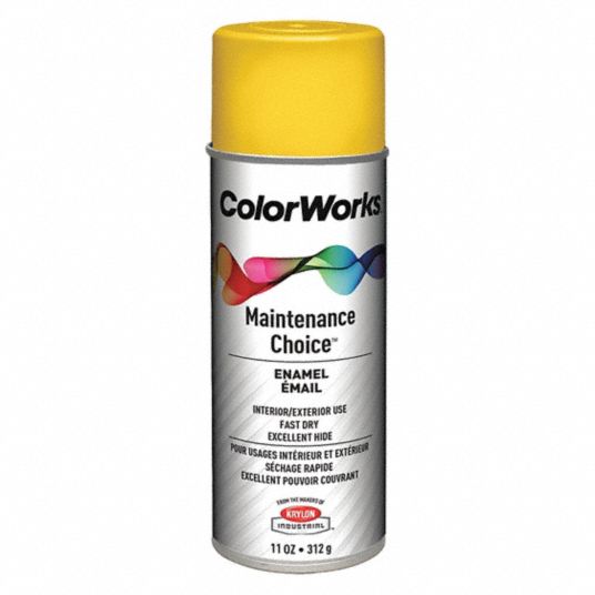 KRYLON INDUSTRIAL ColorWorks Spray Paint in Gloss Safety Yellow for