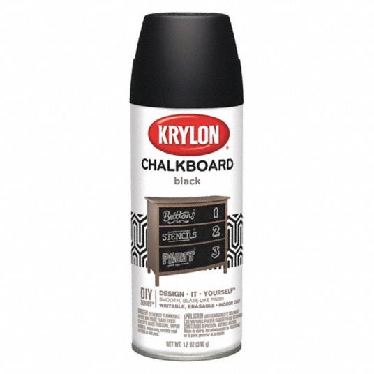 KRYLON Chalkboard Spray Paint in Flat Black for Cardboard, Ceramic