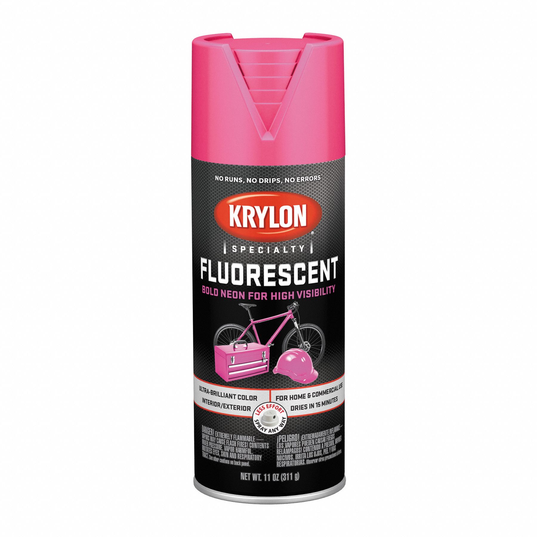 KRYLON Fluorescent Spray Paint in Gloss Cerise for Ceramic, Fabric