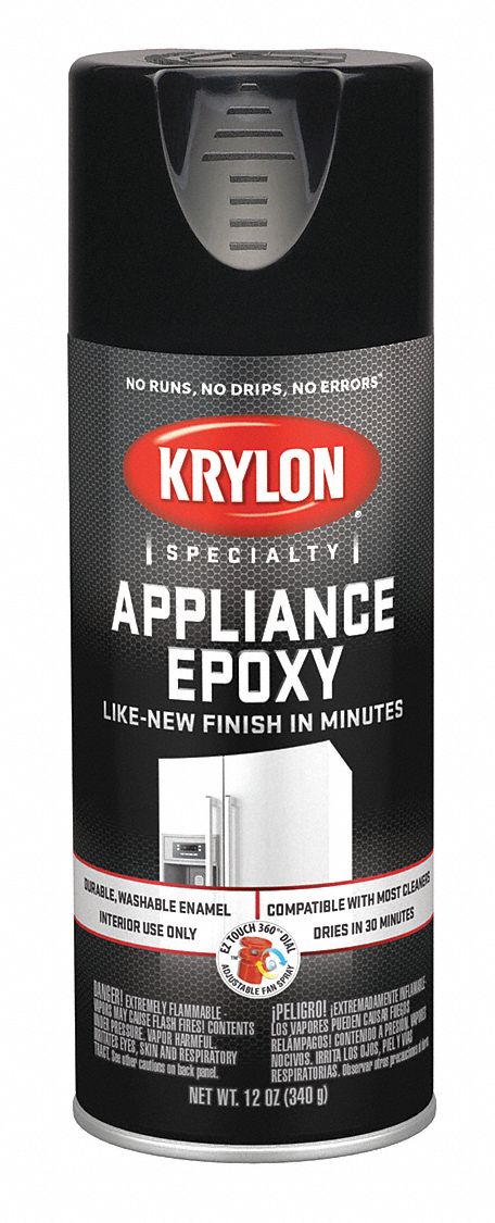 KRYLON Appliance Epoxy Spray Paint In Gloss Black For Metal 12 Oz   54TJ79 AS01