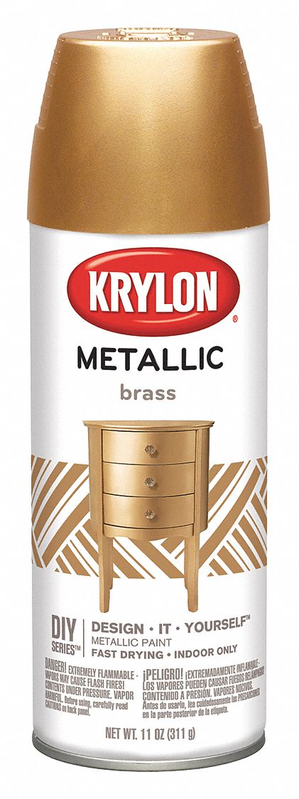 Krylon Metallic Metallic Spray Paint In Metallic Brass Metallic For Ceramic Glass Metal Paper Plaster 54tj81 K01708a77 Grainger