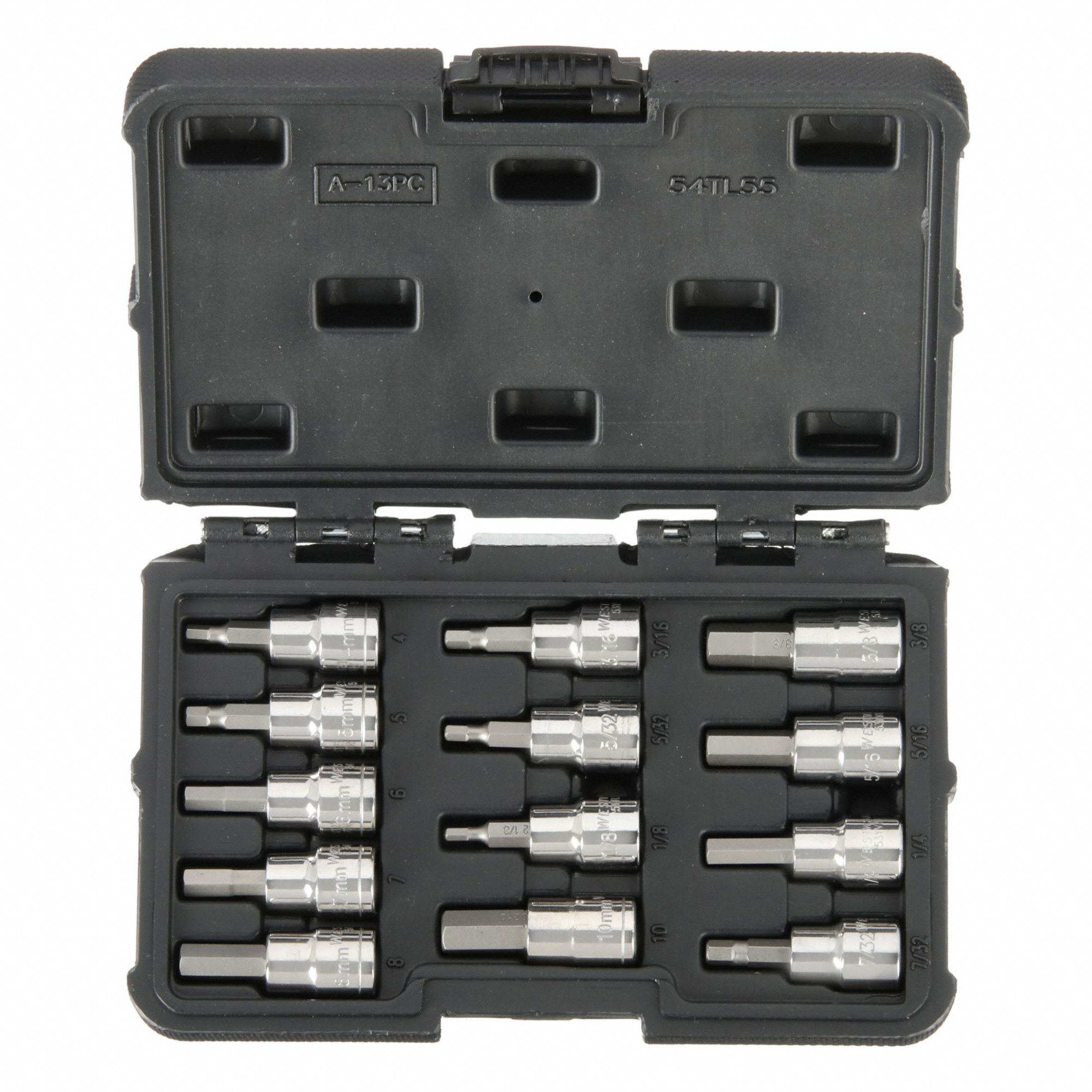 TR MECHE DOUILLE,3/8PO,SAE/METRQ,13 PCS.