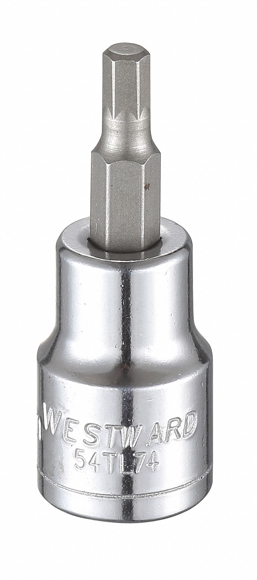 WESTWARD Socket Bit, Hex, Metric, 4.5mm Tip, 1-3/4