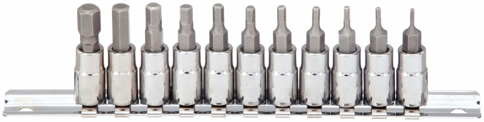 SOCKET BIT SET,1/4" DRIVE,SAE,11 PCS.