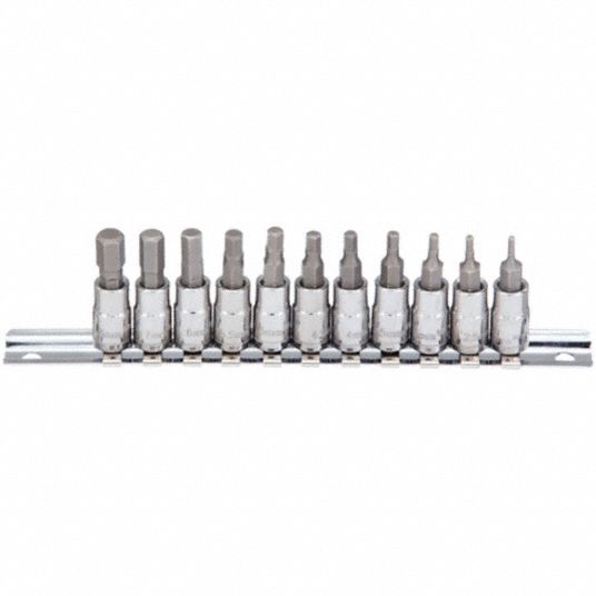 WESTWARD BIT HEX SOCKET SET 1/2IN DR 10 P - Socket Bit Sets - WSWHSK1210L