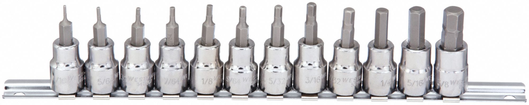 SOCKET BIT SET,3/8" DRIVE,SAE,12 PCS.