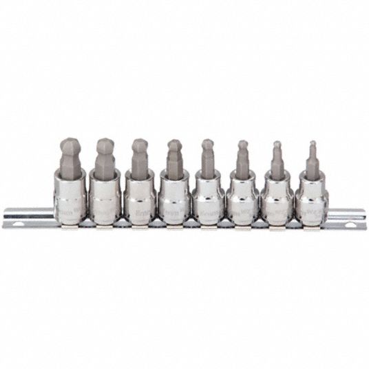 WESTWARD, 3/8 in Drive Size, 8 Pieces, Socket Bit Set - 54TM57|54TM57 ...