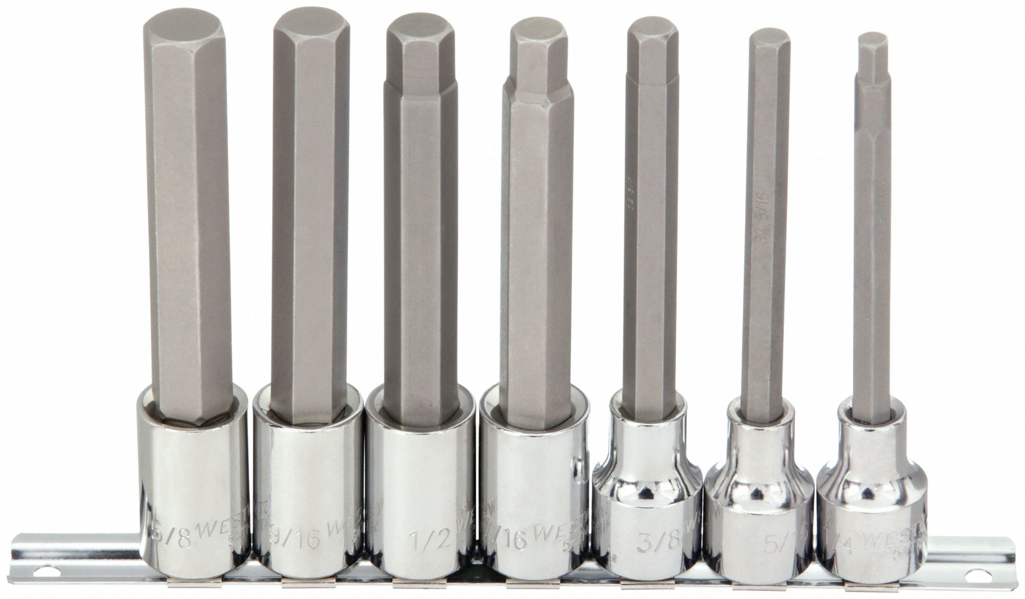 SOCKET BIT SET,1/2" DRIVE,SAE,7 PCS.