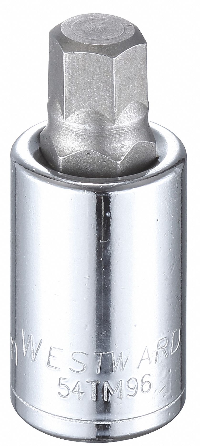 WESTWARD Socket Bit 1/2 in Drive Size, Hex Tip, 12 mm Tip Size, 2 1/4
