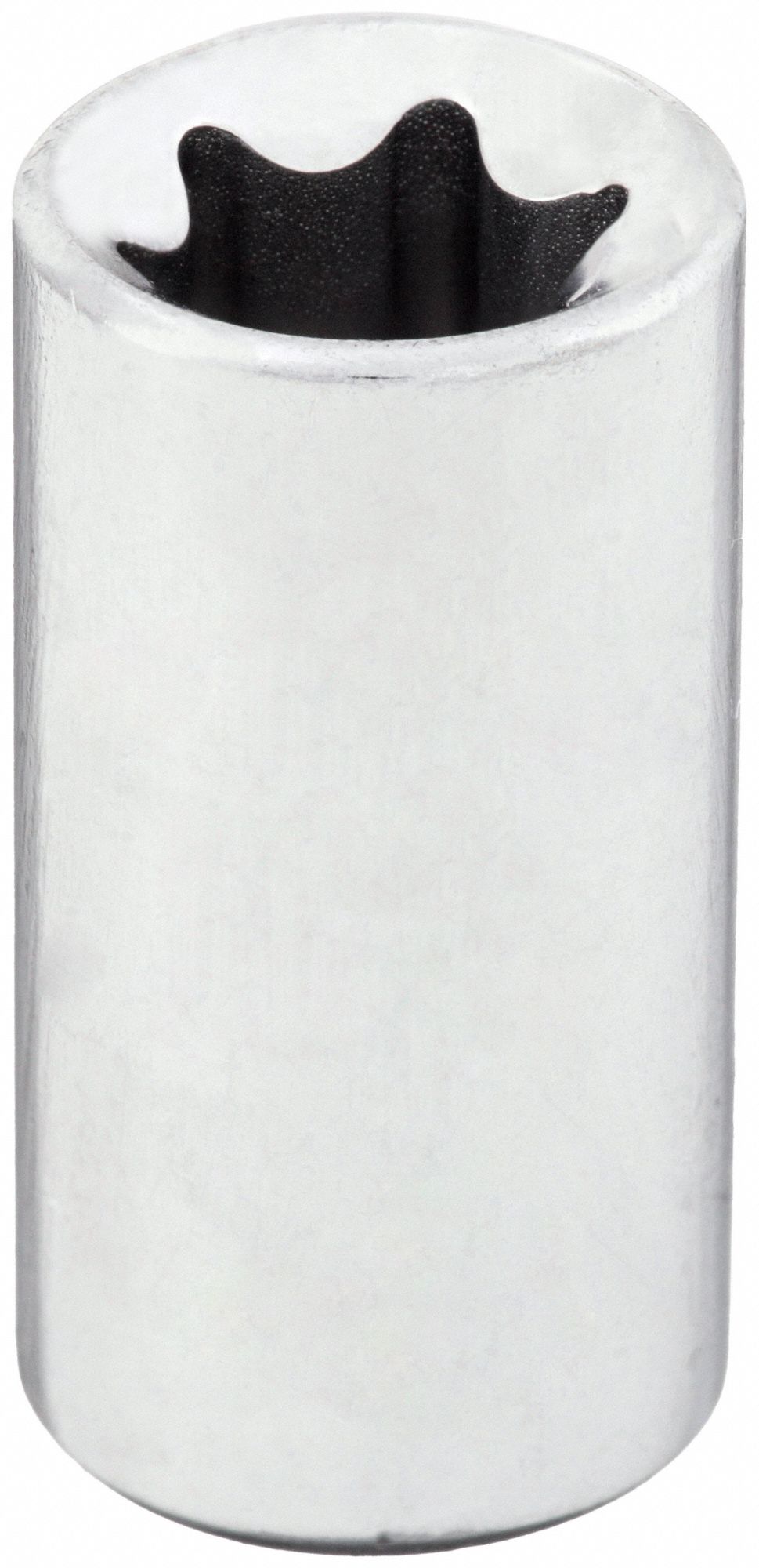 Socket: 1/4 in Drive Size, E10 Socket Size, External Torx, Std, Chrome
