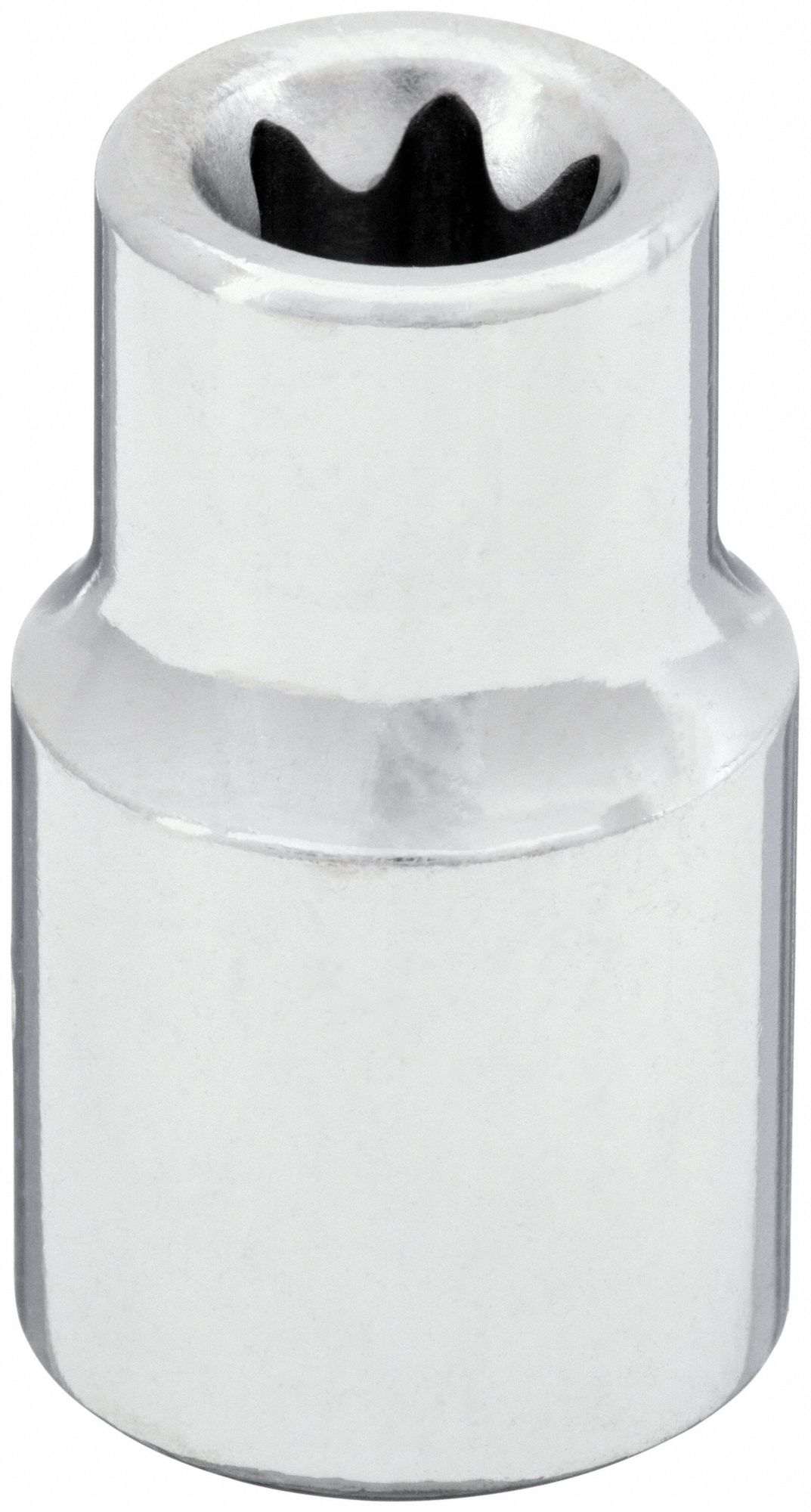 Socket: 3/8 in Drive Size, E10 Socket Size, External Torx, Std, Chrome, 1 1/4 in Overall Lg
