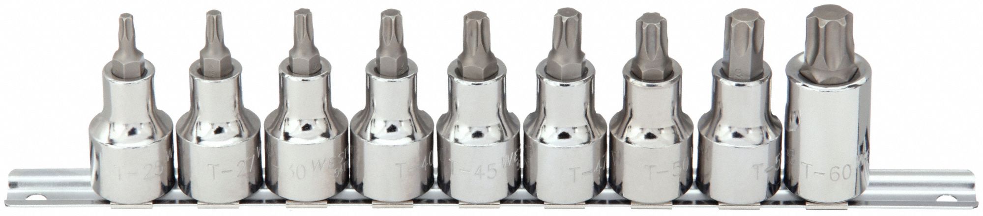 SOCKET BIT SET,1/2" DRIVE,SAE,9 PCS.