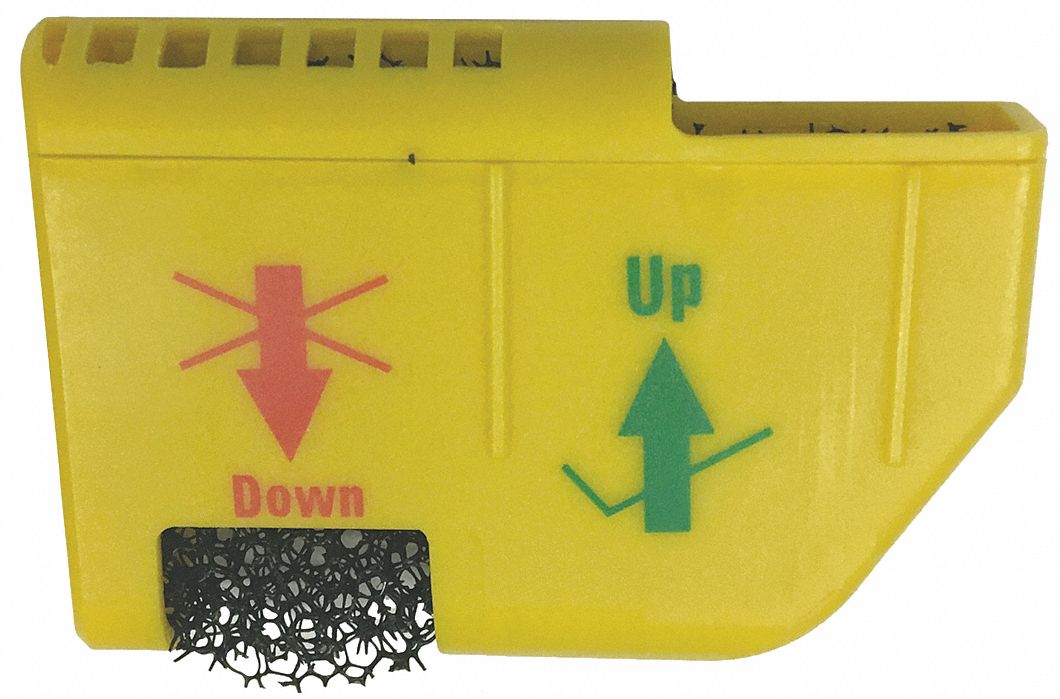 Recovery Tank Filter: Recovery Tank Filter, Plastic, 3 3/4 in Overall Wd, Yellow