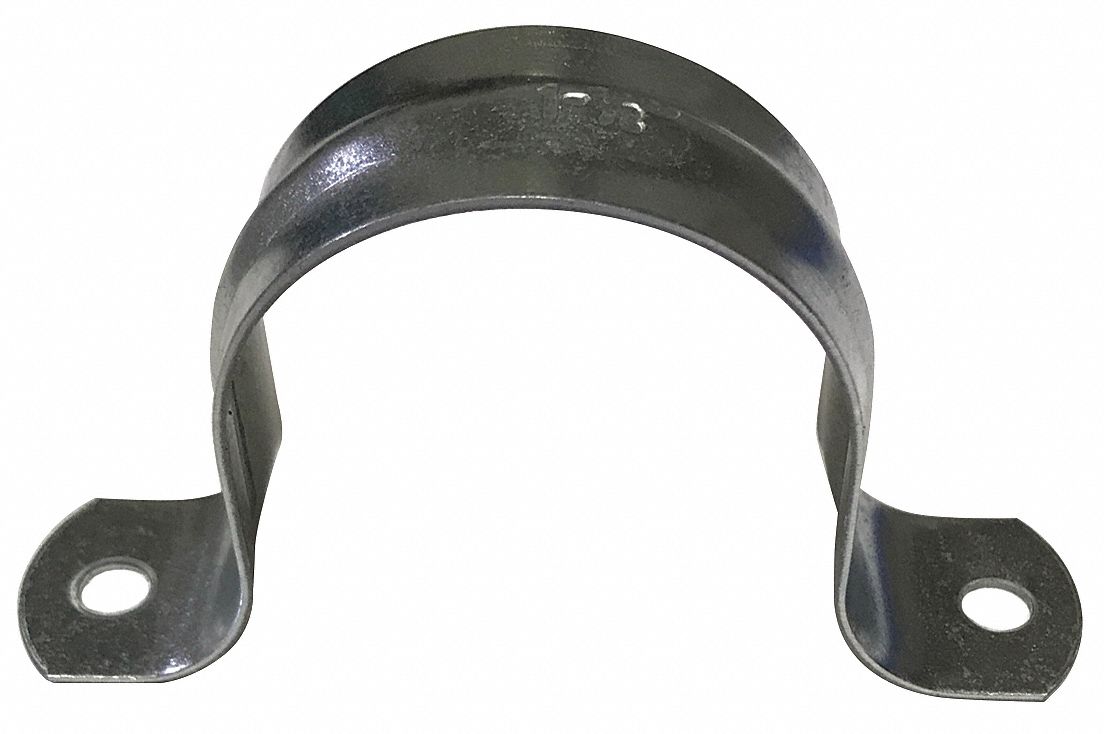 PIPE STRAP: GALVANIZED STEEL, FOR 1½ IN PIPE, FOR 1 29/32 IN COPPER TUBE, FOR 1 29/32 IN MAX OD