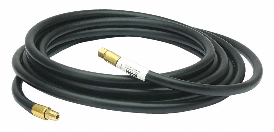 Airline Hose: 25 ft Hose Lg, 3/8 in Hose Inside Dia, 125 psi Max Pressure, PVC