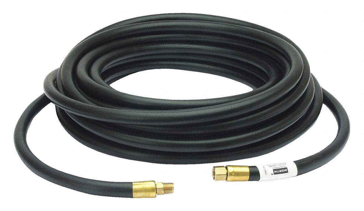 Airline Hose: 50 ft Hose Lg, 3/8 in Hose Inside Dia, 125 psi Max Pressure, PVC