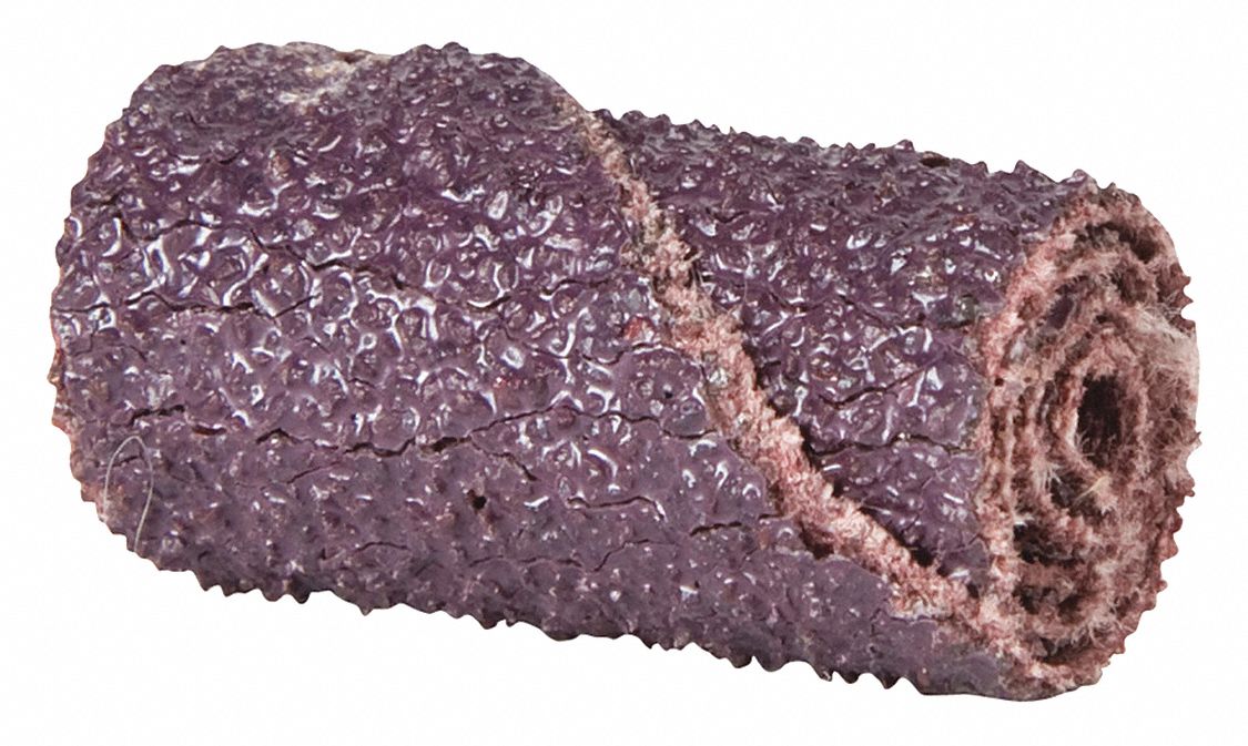 Cartridge Roll: Straight, 1/2 in Dia x 2 in L, 3/16 in Pilot, Aluminum Oxide, 60 Grit, R228