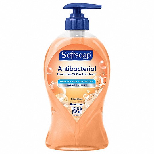 Hand Soap: 11.25 oz Size, Soft Soap, Antibacterial, Crisp Clean, 6 PK