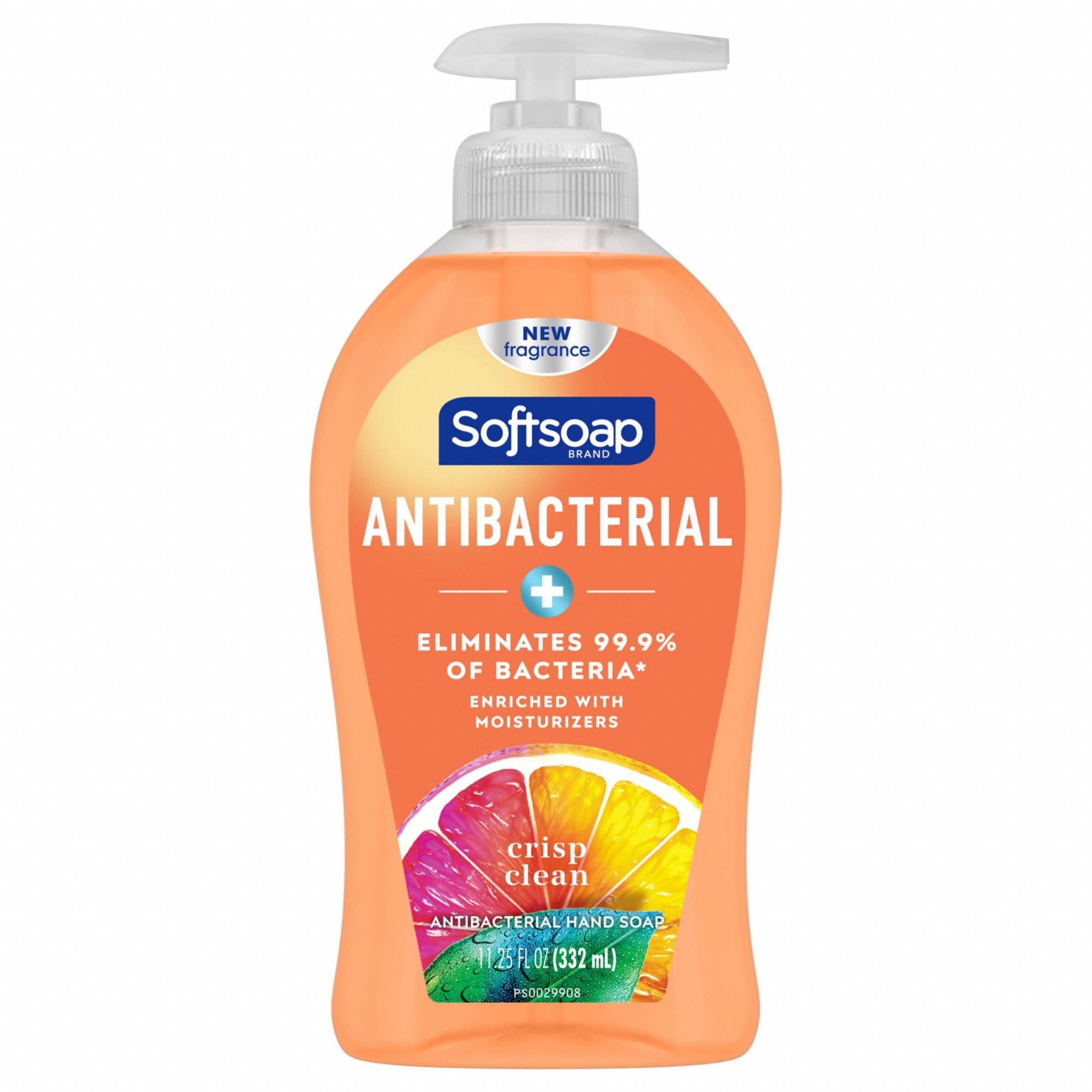 Hand Soap: Liquid, 11.25 oz, Pump Bottle, Crisp Clean Fragrance, Antibacterial, 6 PK