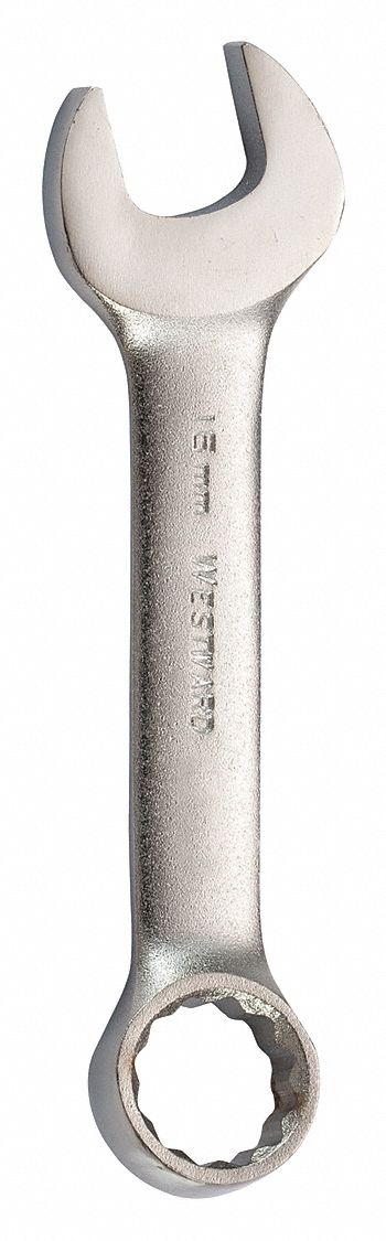 COMBINATION WRENCH, ALLOY STEEL, SATIN, 16 MM HEAD SIZE, 4 3/4 IN OVERALL L, OFFSET