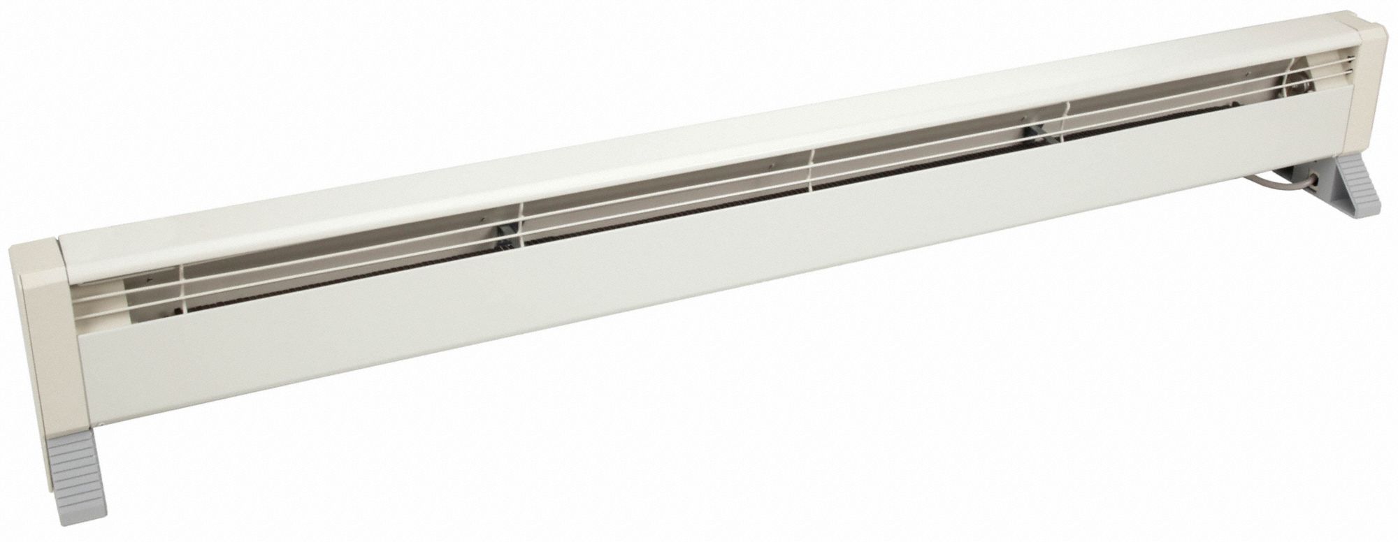 DAYTON Electric Baseboard Heater: 1500W, Overheat Protection/Tip-Over  Switch, White, 120V AC, 5-15P