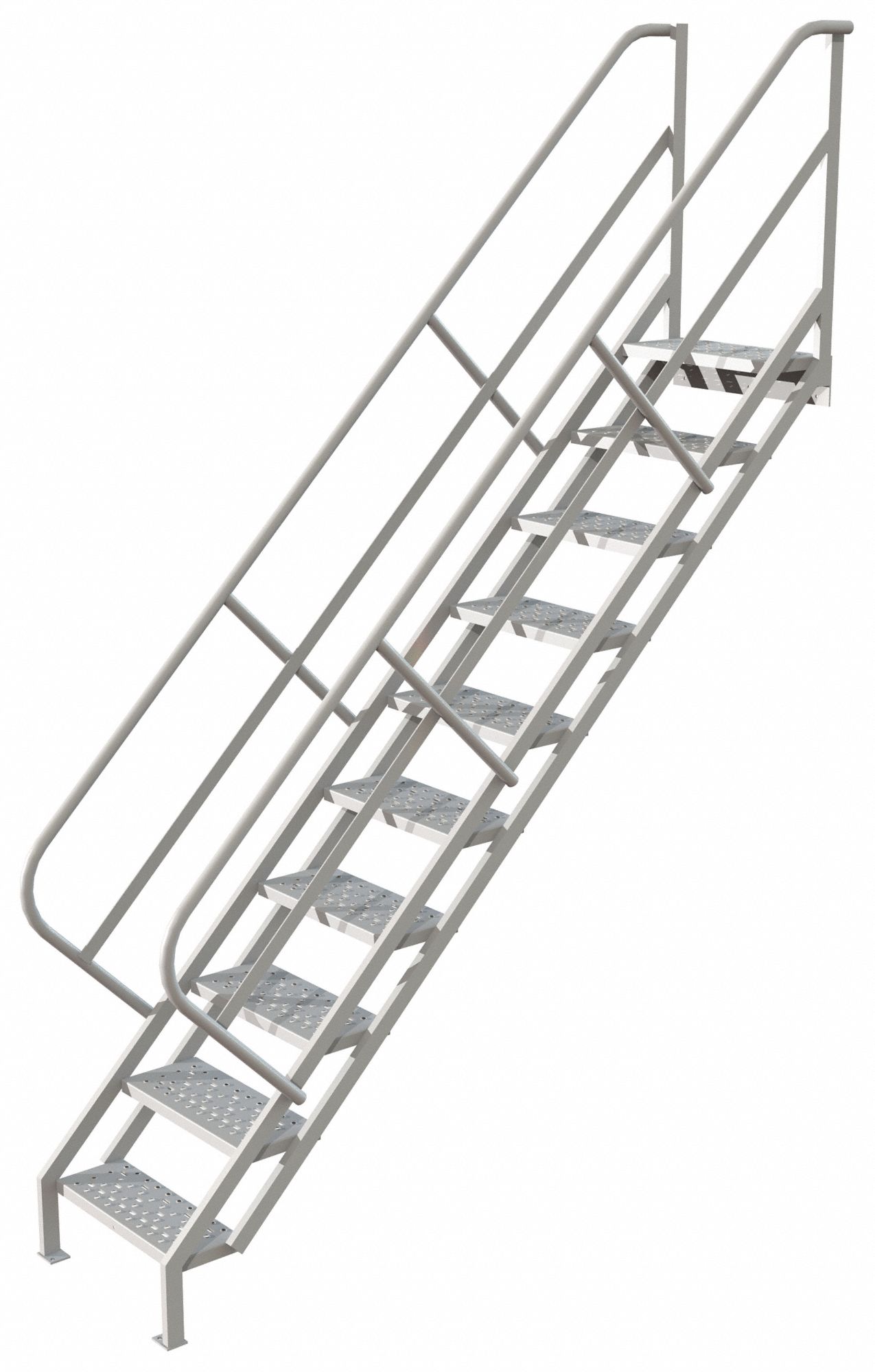 TRI-ARC, 11.1 ft Overall Ht, Steel, Portable Stairs - 420R82