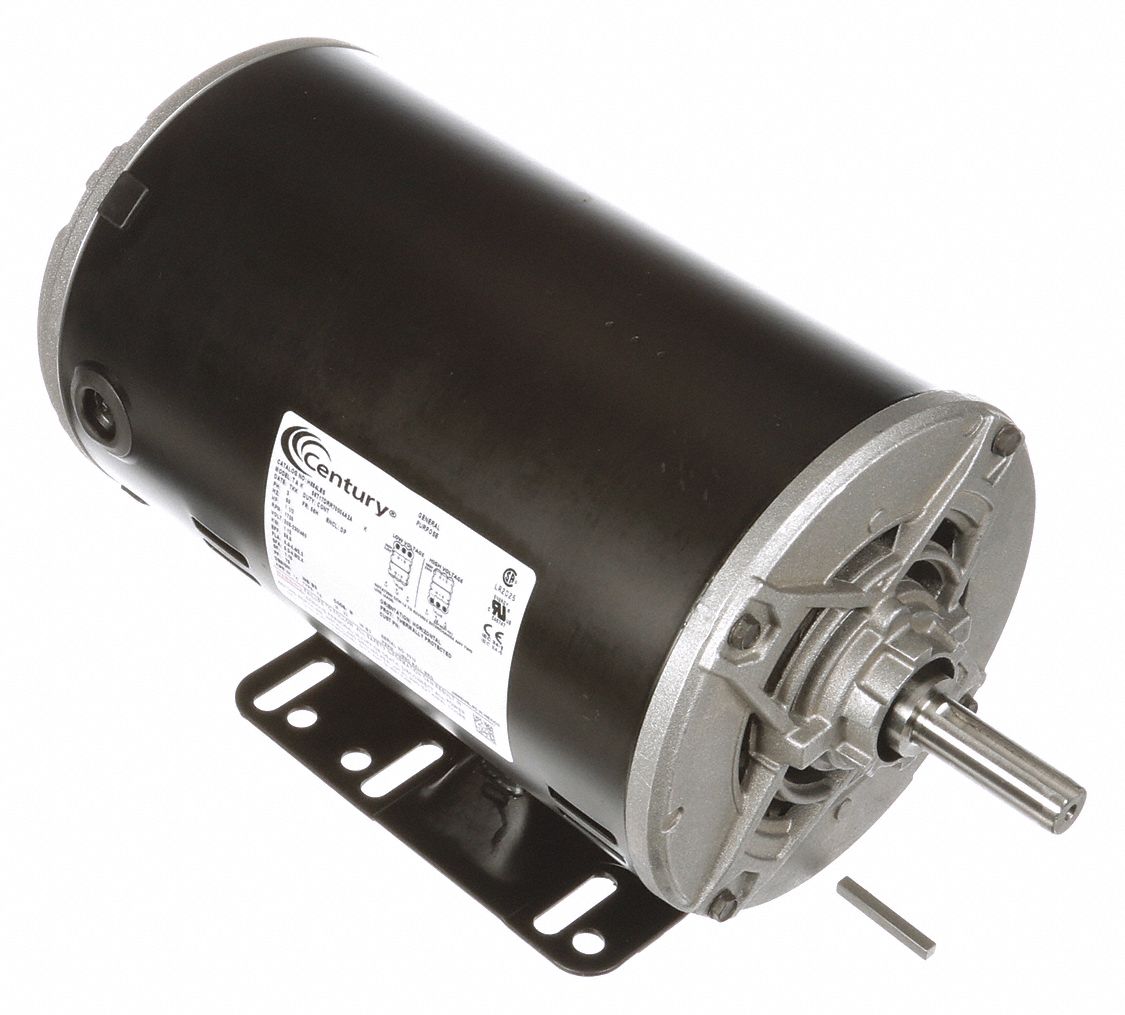 CENTURY 1 1/2 HP Belt Drive Motor, 3-Phase, 1725 Nameplate RPM, 208-230