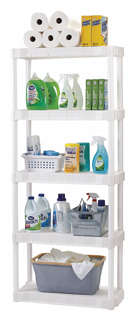 Plastic Shelving,Open,74-3/4