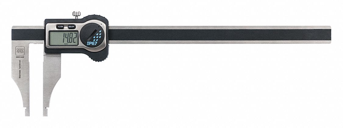 Nib Jaw Digital Caliper: 0 in to 20 in /0 mm to 500 mm, Bluetooth, Nib-Style