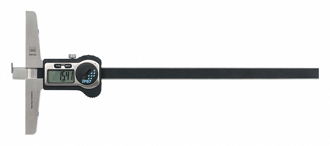 Digital Depth Gauge: 0 in to 10 in /0 mm to 250 mm, IP67, +/- 30 µm Accuracy