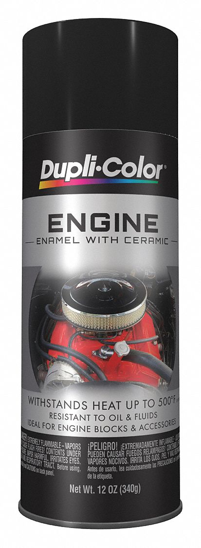Engine Enamel: Black, Gloss, 16 oz Container Size