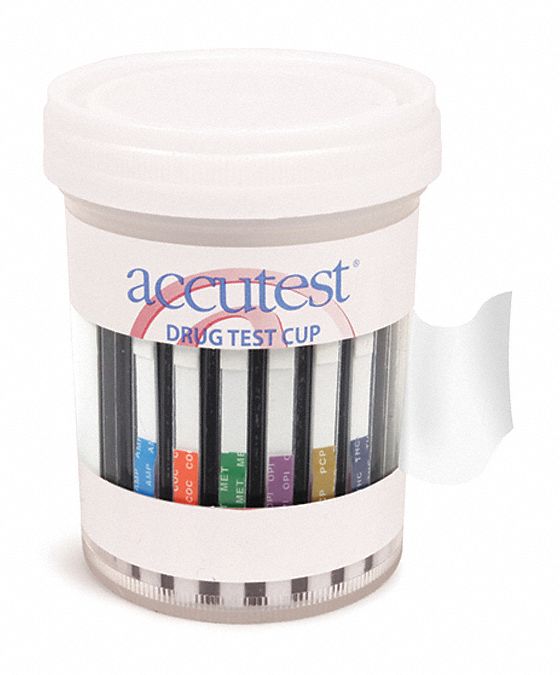 ACCUTEST, AMP/COC/OPI/PCP/THC, 25 Tests, Urine Drug Test Kit 54WH41