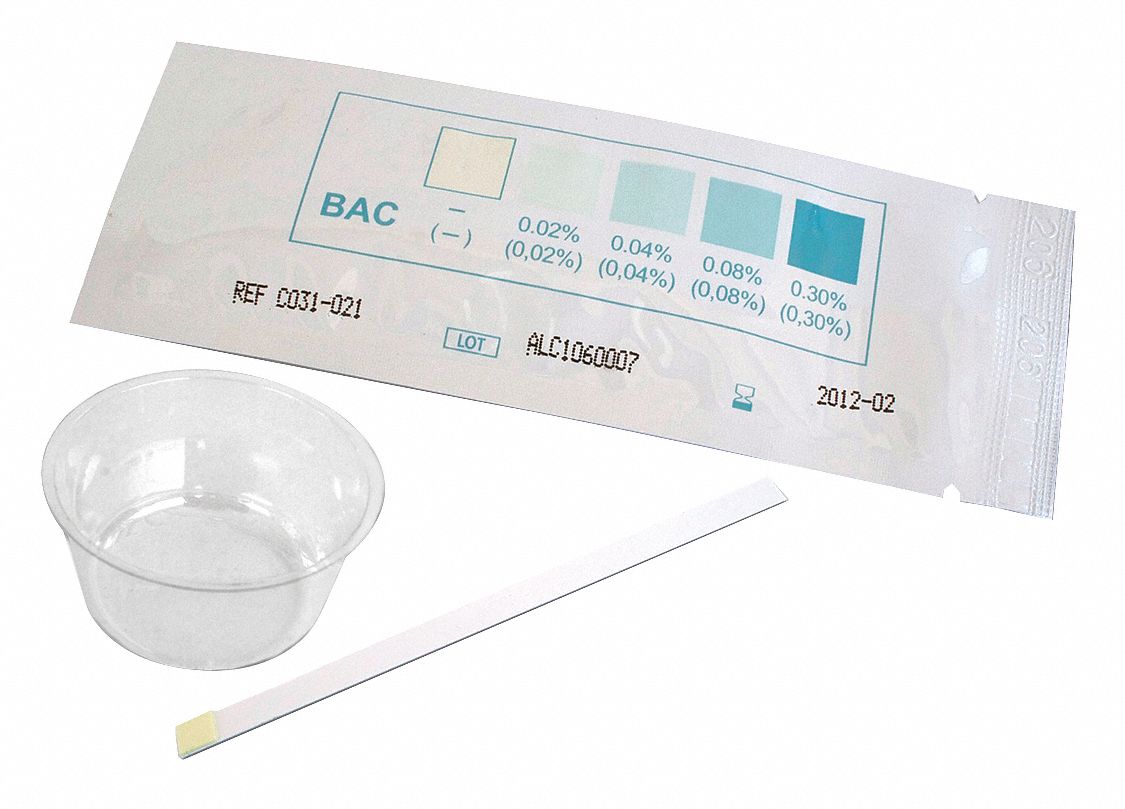 ACCUTEST Saliva Alcohol Test Kit, Detects Saliva Alcohol 54WH53DS97AC125 Grainger