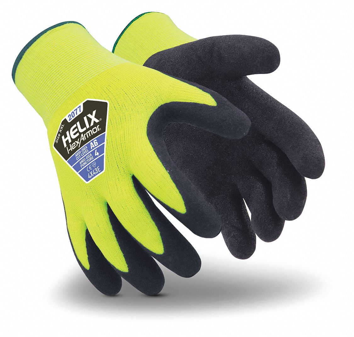 HEXARMOR Coated Gloves, L, 1 PR - 54WH78|2077-L (9) - Grainger