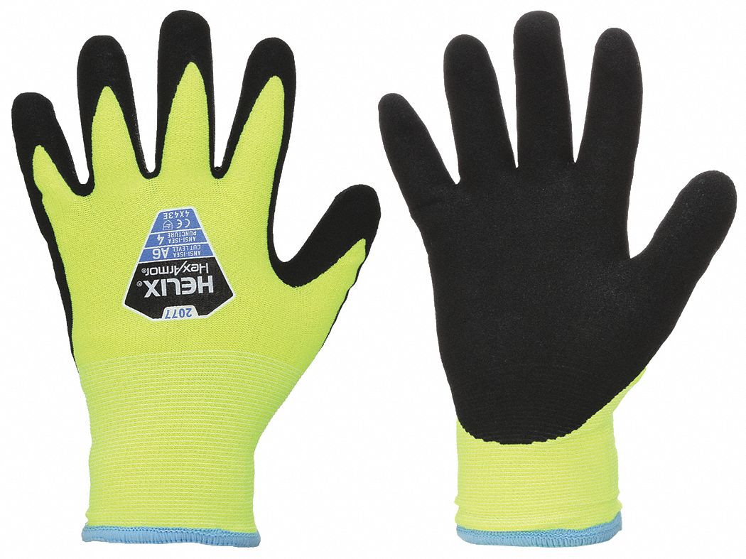 HEXARMOR HELIX COATED GLOVES, L (9), DIPPED PALM, NITRILE, ACRYLIC, 13