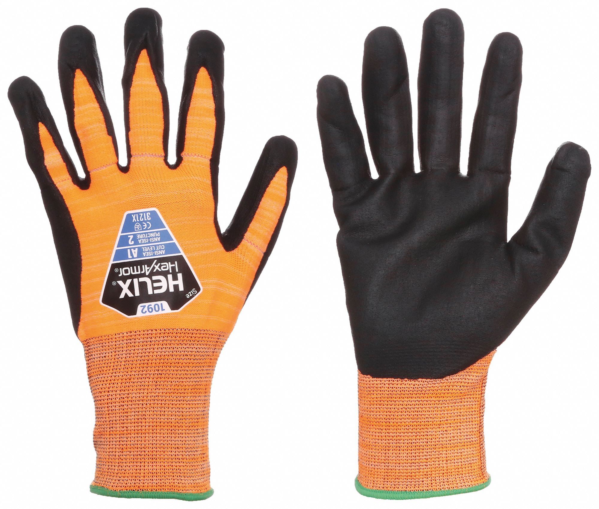 HEXARMOR Helix 1092 Foam Nitrile Coated Gloves, XS - Abrasion Level 4