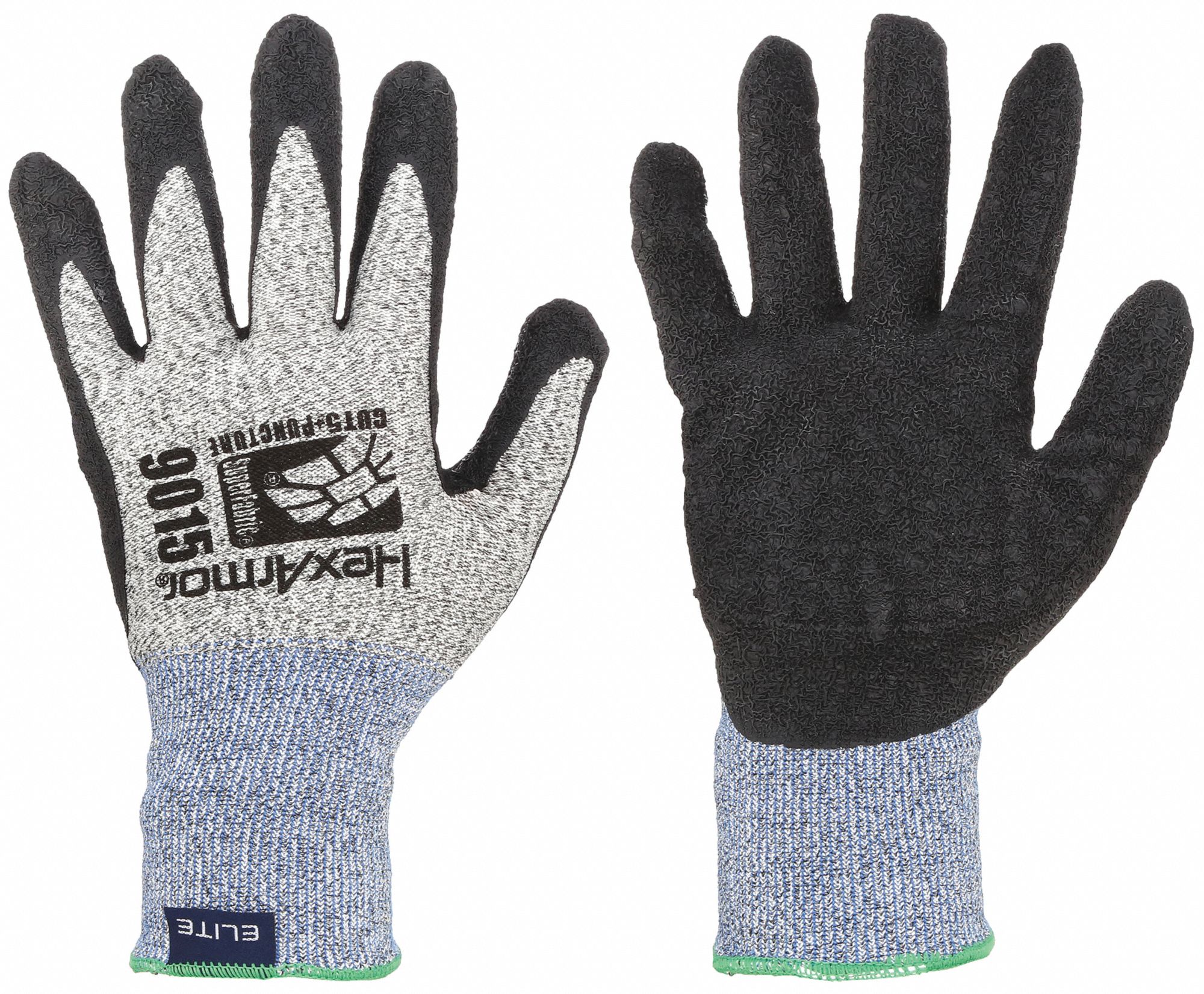 COATED GLOVES, L (9), ANSI CUT LEVEL A7, DIPPED PALM, LATEX, ROUGH, GREY