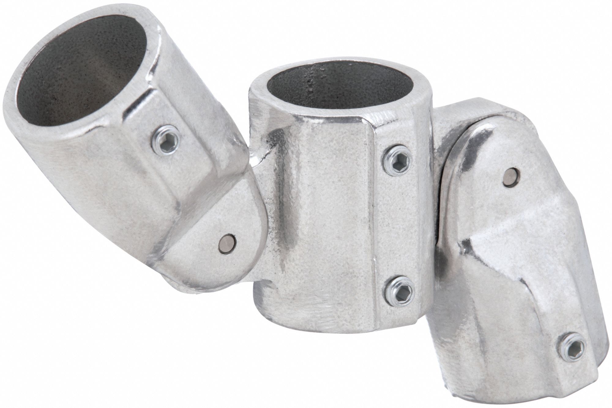 Structural Pipe Fitting: Wall Flange, Tee, 1 1/2 in For Pipe Size, Aluminum, Gray
