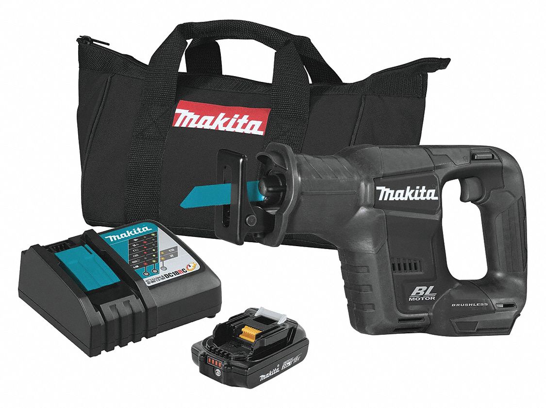 Reciprocating Saw Kit: 1 Battery, 1 Charger, 13/16 in Stroke Lg, Straight, Brushless, LXT®