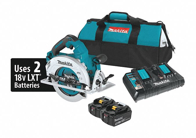 Circular Saw Kit: 7 1/4 in Blade Dia., Right, 2 5/8 in Max. Cutting Dp @ 0 Deg., 0°to 56°